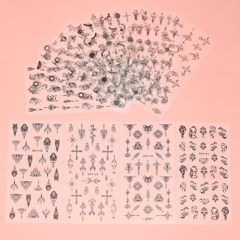 3D Floral Totem Nail Art Stickers Easy to Apply and Long Lasting