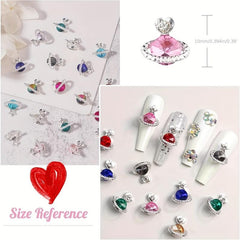 30pcs 3D Planet Nail Charms Nail Rhinestones Nail Art Alloy Crystal Jewelry