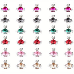 30pcs 3D Planet Nail Charms Nail Rhinestones Nail Art Alloy Crystal Jewelry