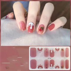 14pcs Flower Nail Art Stickers Full Wrap Nail Polish Strips Self Adhesive Decals