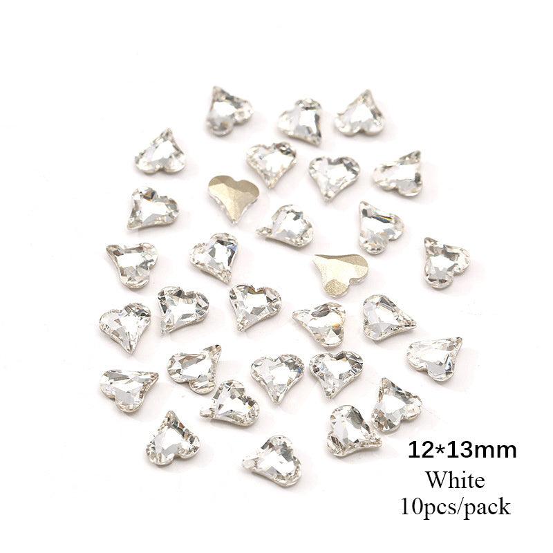 10pcs Iridescent Clear Crystal Rhinestones for Nail Designs, 3D Nail Charms