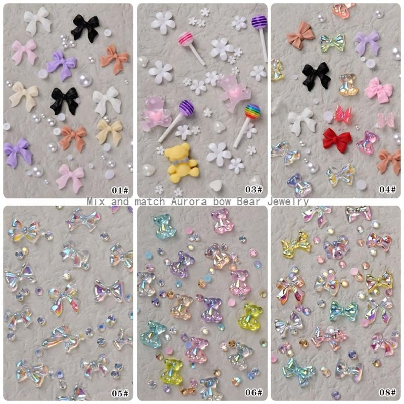 Mix Colors Lollipop Butterfly Candy Nail Art Decorations