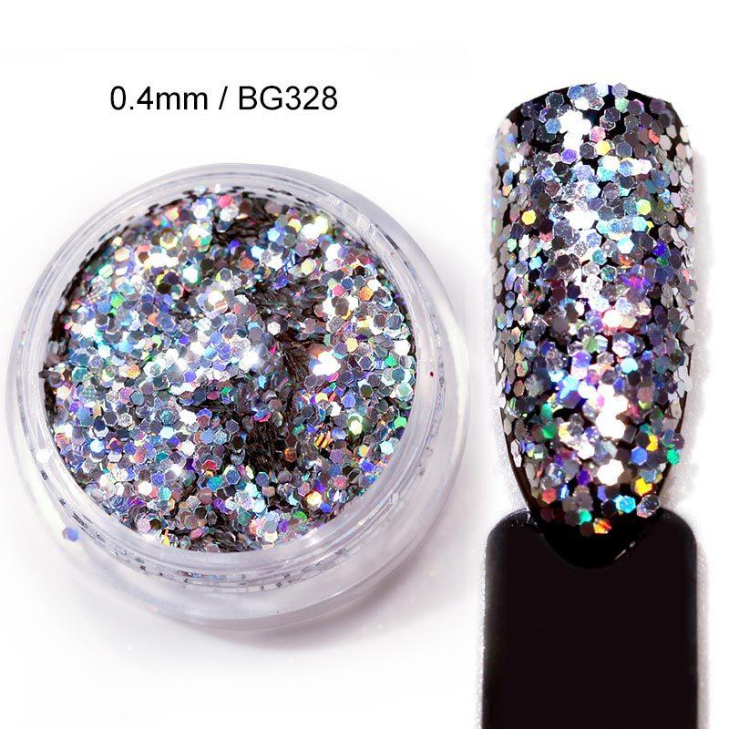 Sparkling Glitter Nail Decals Sequins for Nail Art, 0.2mm, 1 Bottle