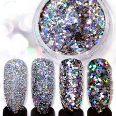 Sparkling Glitter Nail Decals Sequins for Nail Art, 0.2mm, 1 Bottle