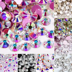 Nail Art Gems Jewelry Heart Rhinestone Round Shape Flatback Crystal Glass