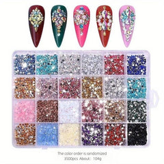 3500pcs Colorful Rhinestones for Nail Art DIY Crafts