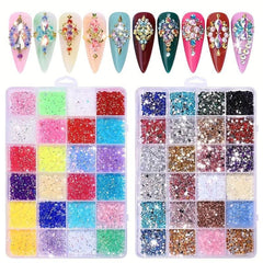 3500pcs Colorful Rhinestones for Nail Art DIY Crafts