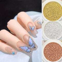 Mini Micro Stainless Steel Nail Ball Bead for DIY or Salon 3D Nail Caviar