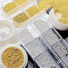 Mini Micro Stainless Steel Nail Ball Bead for DIY or Salon 3D Nail Caviar