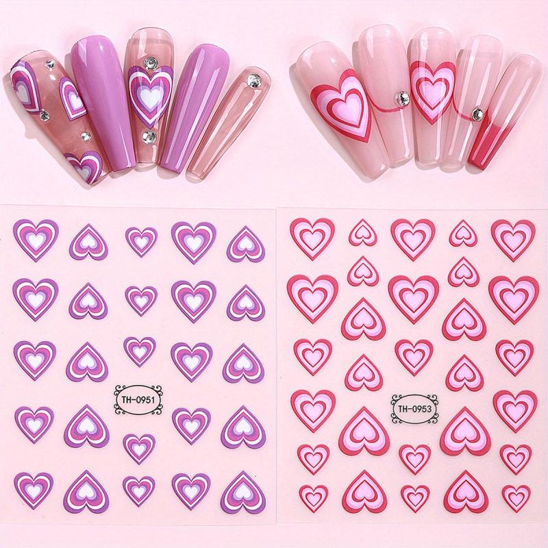 3D Heart Love Nail Art Stickers Self Adhesive Manicure Accessories