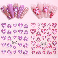 3D Heart Love Nail Art Stickers Self Adhesive Manicure Accessories