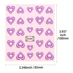 3D Heart Love Nail Art Stickers Self Adhesive Manicure Accessories