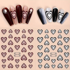 3D Heart Love Nail Art Stickers Self Adhesive Manicure Accessories