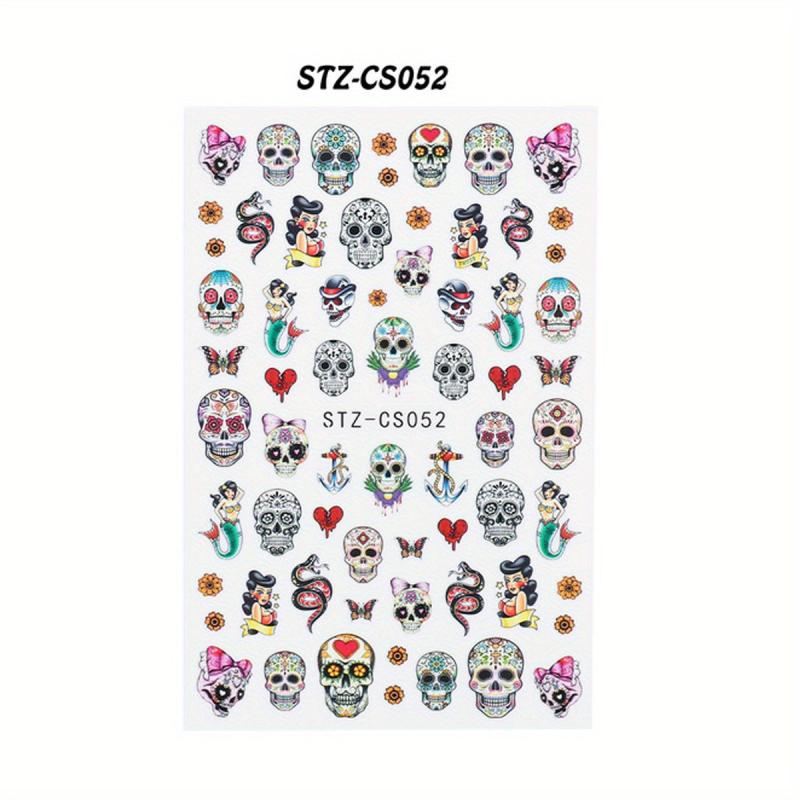 Halloween Skull Nail Stickers - Spooky Nail Art Decals