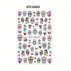 Halloween Skull Nail Stickers - Spooky Nail Art Decals