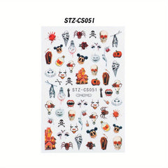 Halloween Skull Nail Stickers - Spooky Nail Art Decals