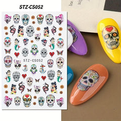 Halloween Skull Nail Stickers - Spooky Nail Art Decals