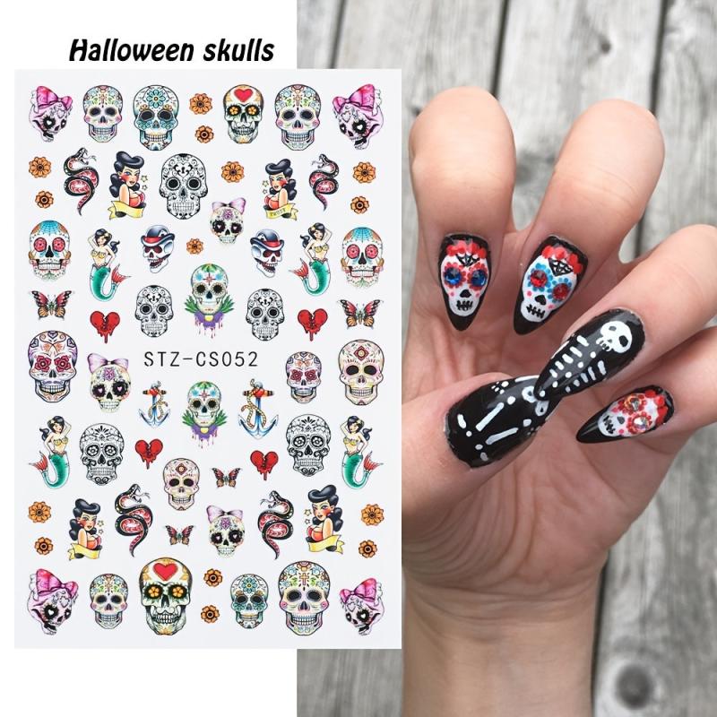 Halloween Skull Nail Stickers - Spooky Nail Art Decals