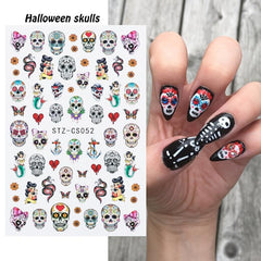 Halloween Skull Nail Stickers - Spooky Nail Art Decals