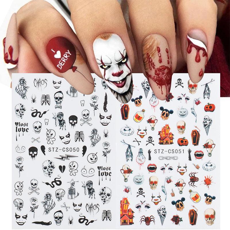 Halloween Skull Nail Stickers - Spooky Nail Art Decals
