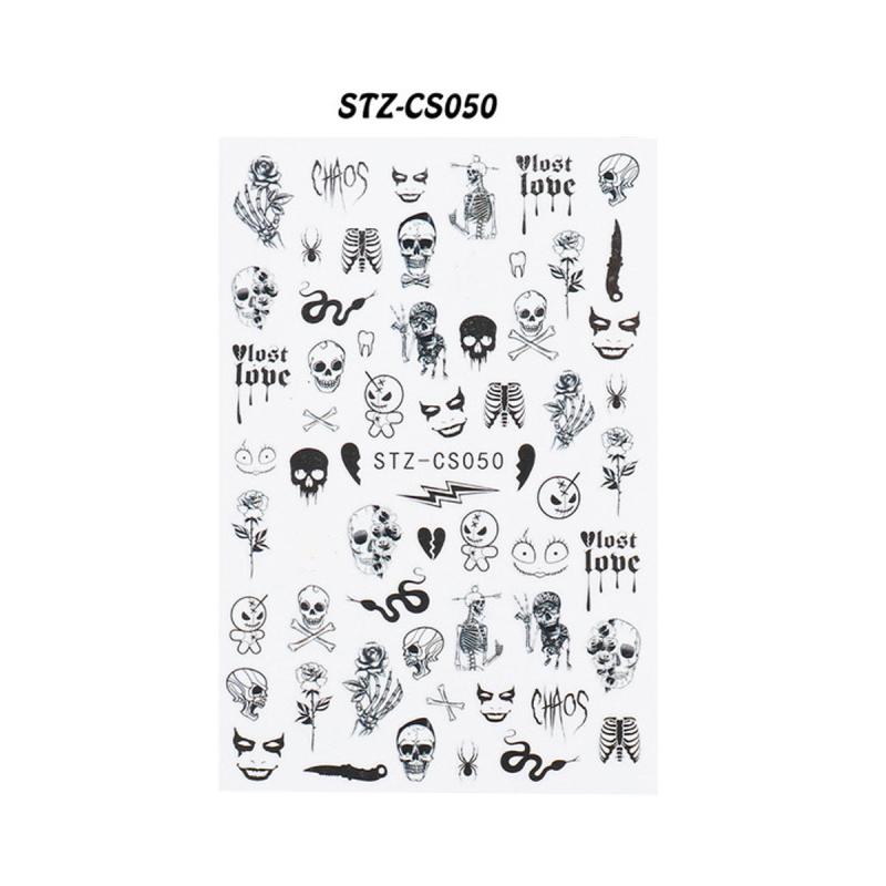 Halloween Skull Nail Stickers - Spooky Nail Art Decals