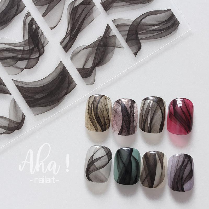 French Geometric Lines Nail Decals Manicures Decorations