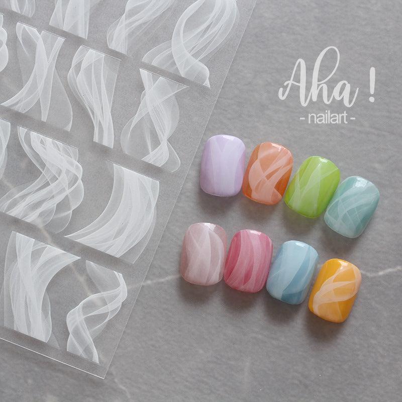 French Geometric Lines Nail Decals Manicures Decorations
