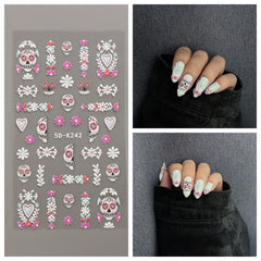 5D Halloween Nail Art Stickers Ghost Cat Spider Web Pumpkin Decals