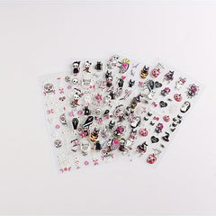 5D Halloween Nail Art Stickers Ghost Cat Spider Web Pumpkin Decals
