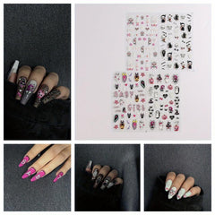 5D Halloween Nail Art Stickers Ghost Cat Spider Web Pumpkin Decals