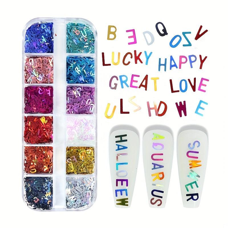Holographic Letter Glitter for Nails - DIY Manicure Nail Decor