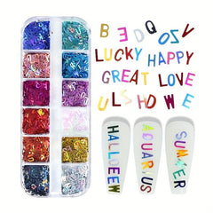 Holographic Letter Glitter for Nails - DIY Manicure Nail Decor