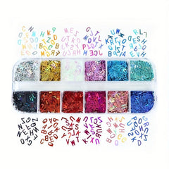 Holographic Letter Glitter for Nails - DIY Manicure Nail Decor