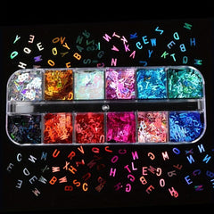 Holographic Letter Glitter for Nails - DIY Manicure Nail Decor
