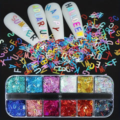 Holographic Letter Glitter for Nails - DIY Manicure Nail Decor