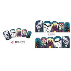 Halloween Nail Wraps Gothic Nail Polish Strips Ghost Skull Demon Pattern