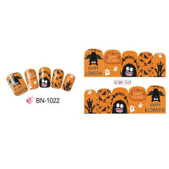 Halloween Nail Wraps Gothic Nail Polish Strips Ghost Skull Demon Pattern