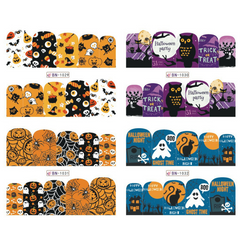 Halloween Nail Wraps Gothic Nail Polish Strips Ghost Skull Demon Pattern