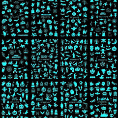 12Pcs Halloween Nail Stickers 3D Self Adhesive Luminous Nail Art Decals