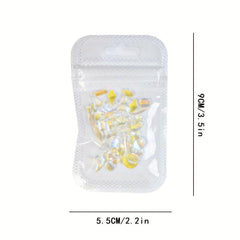 50pcs Aurora Nail Art Gemstones Heart Bow Nail Charm