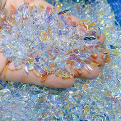 50pcs Aurora Nail Art Gemstones Heart Bow Nail Charm