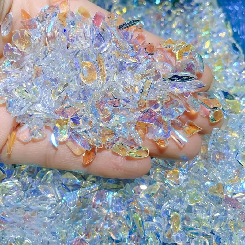 50pcs Aurora Nail Art Gemstones Heart Bow Nail Charm