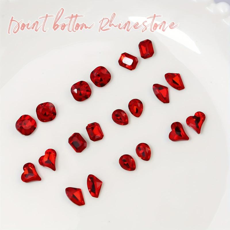 20 Grids Heart Rhinestone Nail Art Jewelry Crystal Glass Accessories