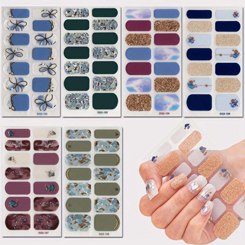 Golden Bronzing Nail Strips Full Wrap Nail Art Decals - Glamorous Look