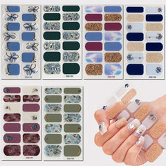 Golden Bronzing Nail Strips Full Wrap Nail Art Decals - Glamorous Look