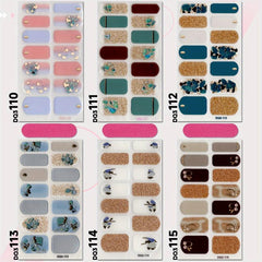 Golden Bronzing Nail Strips Full Wrap Nail Art Decals - Glamorous Look