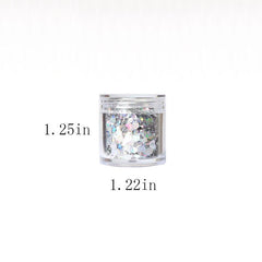 9 Colors Hexagon Chunky Glitter Holographic Stickers Sequins Nail Glitter