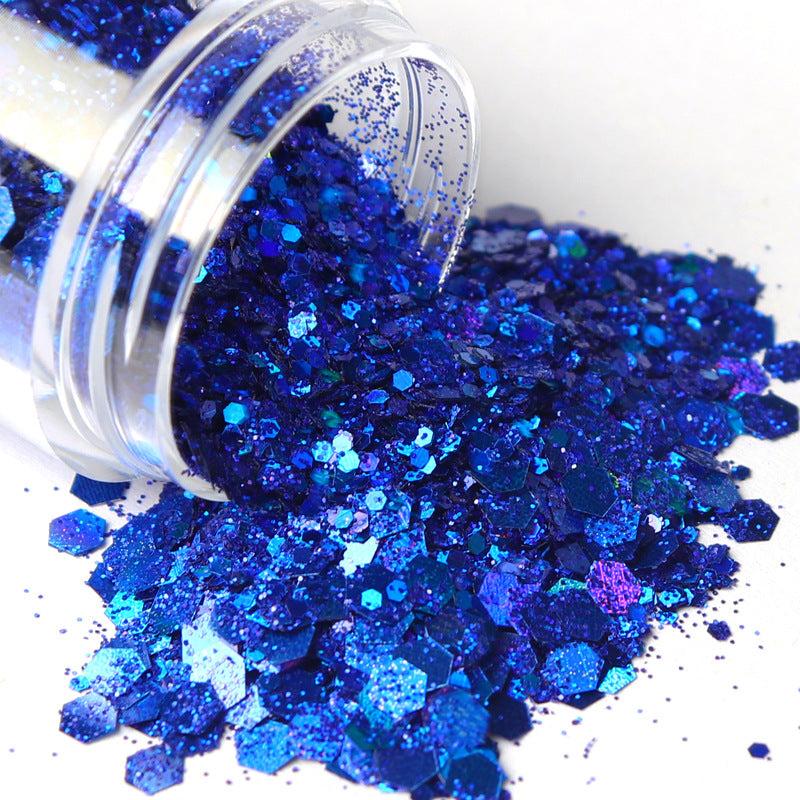 9 Colors Hexagon Chunky Glitter Holographic Stickers Sequins Nail Glitter
