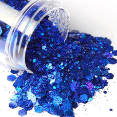 9 Colors Hexagon Chunky Glitter Holographic Stickers Sequins Nail Glitter
