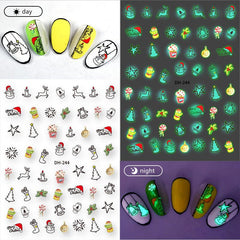 Xmas Nail Sticker Fluorescent Nail Art DIY Decoration